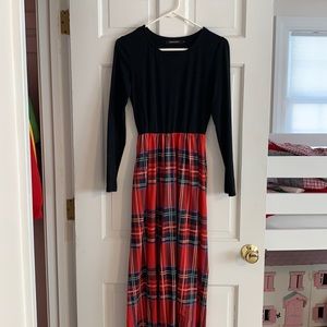 Merokeety Plaid Women’s Long Sleeve Dress